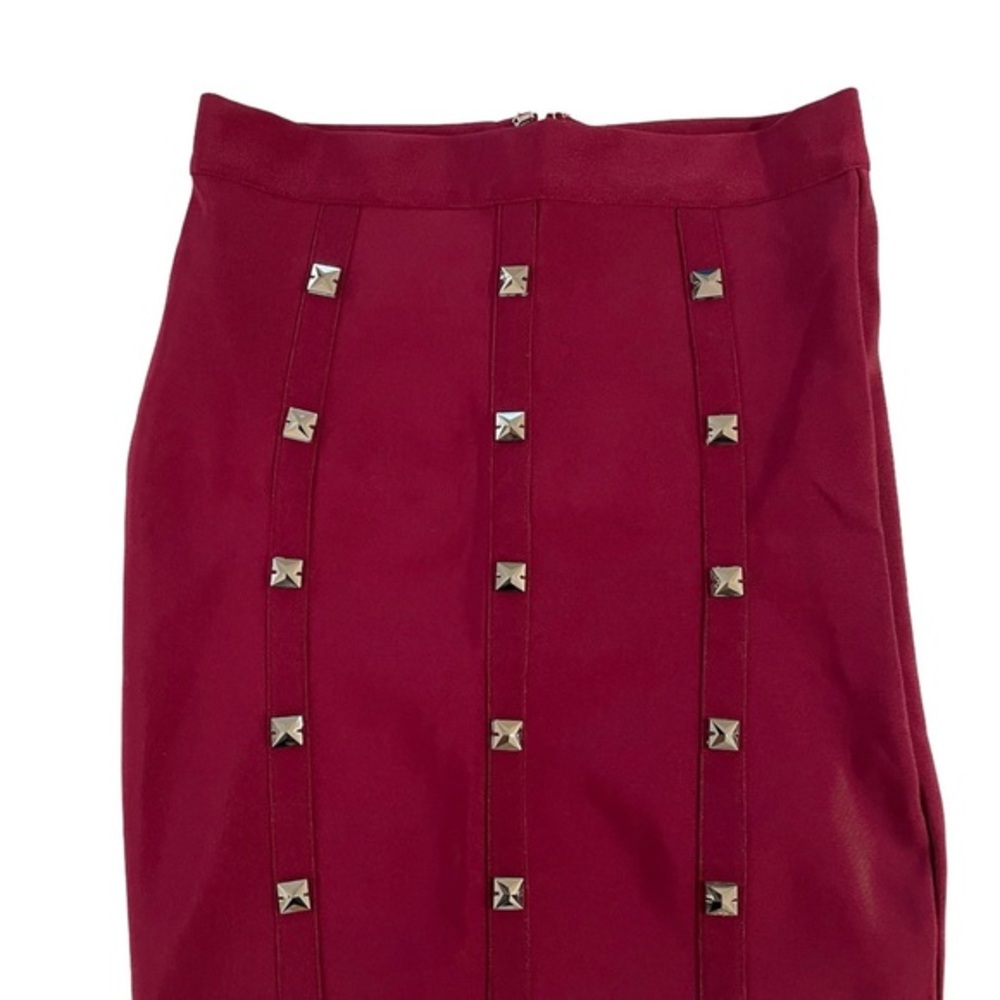 12 th Solid Pencil Skirt Burgundy‎ Women